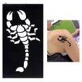 1 Piece Scorpion Pattern Henna Tattoo Stencil Woman Man Arm Body Art Small Henna Indian Waterproof Tatoo Sticker Stencil. 