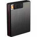Cigarette Case Windproof 20PCS Cigarette Holder Case Charge USB Lighter-,  Metal Reachargable Cigarette- Boxes Gadget For Men Gifts. 
