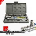 ORIGINAL - Aiwa 40 Pcs Socket Wrench Set Tool Kit Combination Set Small Travel Car Tool Set. 