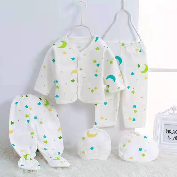 Imported Baby Starter Set -  Zero Size Starter Gift Set | 0 to 6 Month Baby Starter Set | 5Pcs New Born Baby Clothes - China Stuff Suit Winter And Summer