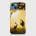 iPhone 13 Mini Cover - SkinLee HQ Hard Case - Lovely SandhillCrane Dance - SKINLEE-451-1-1020-728. 