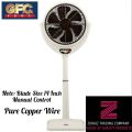 GFC Louver Pedestal/TCP/Stand Fan Pure Copper Wire 14 Inches Manual Control. 
