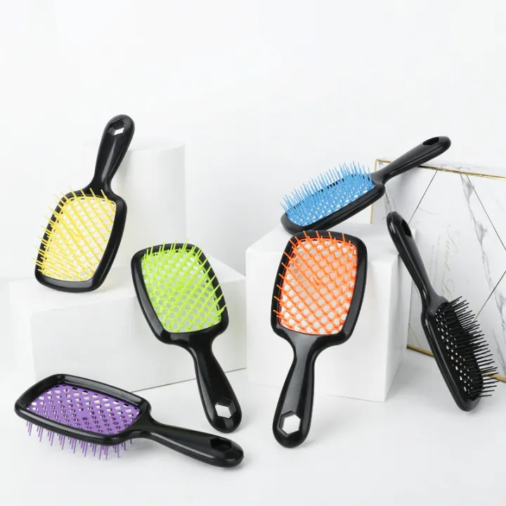 Dopamine Comb Colorful Square Grid Hollow Comb Fluffy Styling Foramen ...