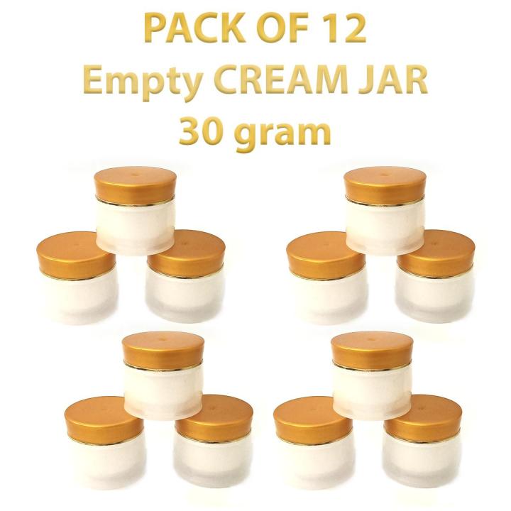 Pack%20of%2012%20Empty%20Cosmetic%20Containers%20Cream%20Pot%20Jar%20Refillable%20Plastic%2030%20gram%20-%20Image%202