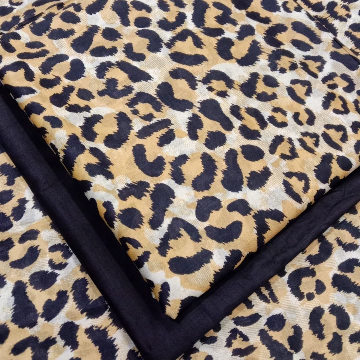 PUNNO FABRICS LEOPARD PRINTED UNSTITCHED LAWN SHIRT KURTA KAMEEZ FOR WOMEN GIRLS  ALSO FOR BABIES  SUMMER COLLECTION