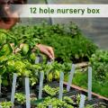 12 Hole Adjustable Breathable Nursery Tray 12 Hole Nursery Box Sowing Heat Preservation and Moisturizing Three-piece Cover Tray. 