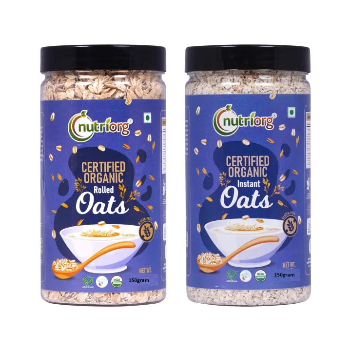 Nutriorg Organic Rolled & Instant Oats, 150 x 2 .300gram