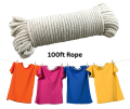 100ft Cloth Hanging Rope Clothesline - Heavy Duty Clothes Line Kapra Rassi. 
