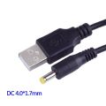 【NEW】 DC Power Plug USB Convert To 4.0*1.7Mm/DC 4.0X1.7 White Black L Shape Right Angle Jack With Cord Connector Cable. 