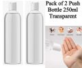 Empty Plastic Bottles 250ml Transparent Push Bottles / Lotion Empty Bottles for Hair Oil / Flip Top Bottle Shampoo Bottles Press Bottles. 