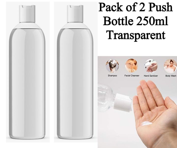 Empty Plastic Bottles 250ml Transparent Push Bottles / Lotion Empty Bottles for Hair Oil / Flip Top Bottle Shampoo Bottles Press Bottles