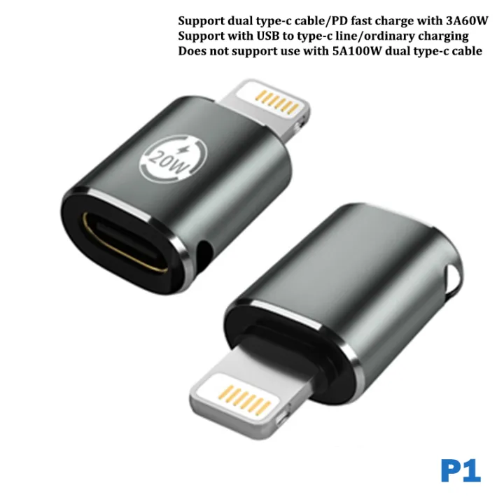 1PD20W USB Type-C Fast Charging Adapter For IPhone  Lighting USB C Female To Lighting Male Straight Head Elbow Converter Lonni