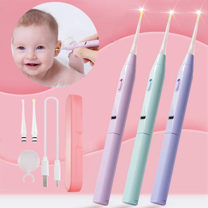 Baby Ear Cleaner Ear Wax Cleaner Picker Infant Ear Cleaner With Led Light With Soft Silicone Tip