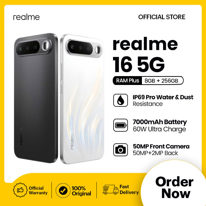 Realme 16 5G Smartphone 6.5 Inch Full Screen 8 GB RAM 256 GB ROM Dual Rear Camera 48 MP AI Triple Card Slot Unlocked Cell Phones