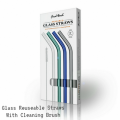 Reusable Glass Drinking Straws - Multi-colour. 