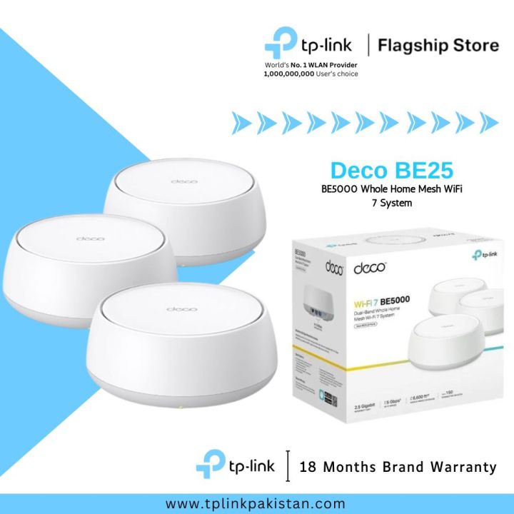 TP-Link Wi-Fi Deco XE75 ( 3 Pack ) AXE5400 Tri Band Whole Home Mesh Wi-Fi 6 System - 18 Months Brand Warranty