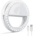Rechargeable LED Selfie Ring Light with 36 LEDs for Smartphone Photography. 