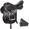 Horse Riding Leather  Saddle  ( 9 pcs Full Set ) Genuine Leather Black. 