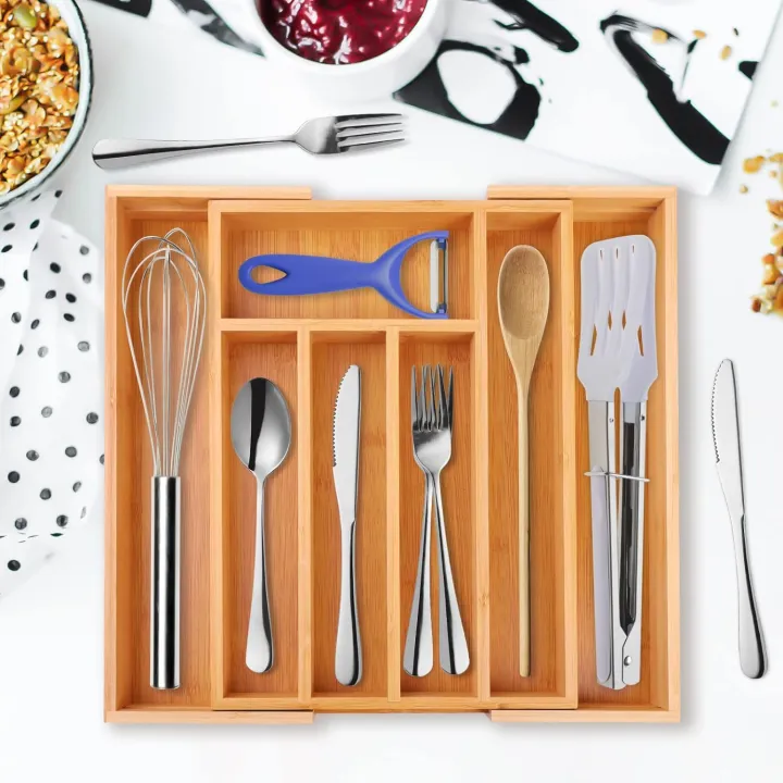 Bamboo%20Kitchen%20Drawer%20Organizer%20Utensil%20Tray%20Flatware%20Drawer%20Organizer%205-7%20Slots%20-%20Image%202