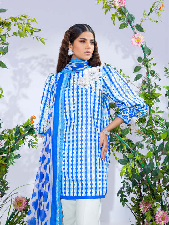 Salitex 3 Piece Unstitched - Printed Lawn Silk Women and Girls Design Code :WUS3BS24SI12UT