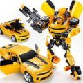 Original Bmw Transforming Robot Car - Yellow. 
