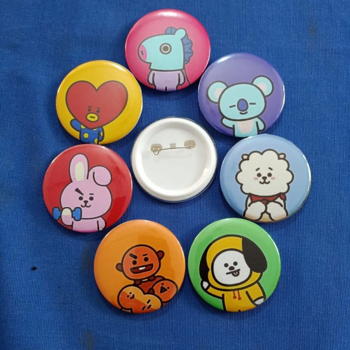 BTS EMOJI PACK of 7 BUTTON BADGE