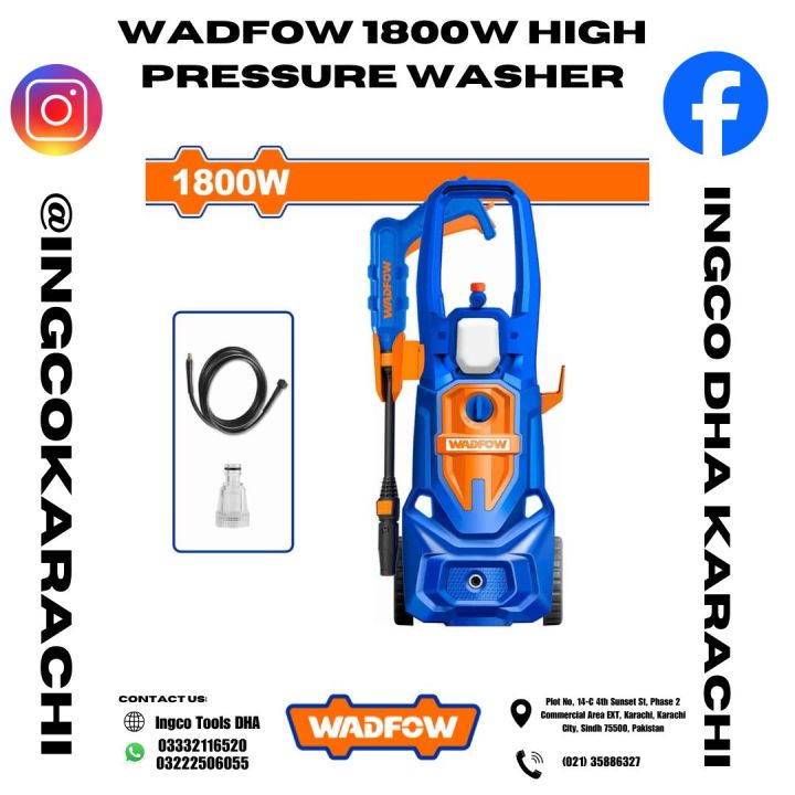 Wadfow Orignal High Pressure Washer 1800w 130 Bar WHP3A18