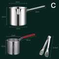 frying pot with strainer, oil filter pot, cooing pot Portable Cooking Pot with Strainer Basket French Fries Fryer 304 Stainless Steel for French Fries Chicken Fry. 