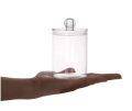 Two-Layer Acrylic Organizer Transparent Round  Storage Box CottonBud Cotton Bud Puff & Pad Box Cosmetics Holder. 