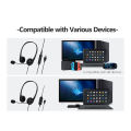 SY490 Wired Headset Universal Noise Cancelling Over Ear USB Binaural Headphone with Mic for Online Teaching. 