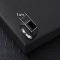 Trendy Stainless steel Black Zircon Male Ring Punk Style Geometric Ring Men Party Jewelry Accessories. 