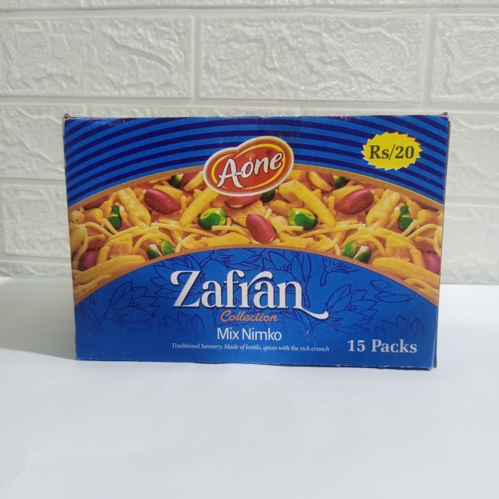 A-One Zafran Collection Mix Nimko - 15 Packs | Spicy & Crunchy Traditional Savory Snack