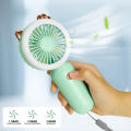 Handheld Mini Fan USB Rechargeable Cooling Fans Cute Portable Night Light Summer Small Pocket Fan Cartoon Mute Fans for Dormitory Home Student Outdoor Travel. 