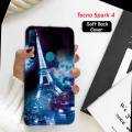 Tecno Spark 4 Pouch Cover - Eiffal Tower Soft Case Cover for Tecno Spark 4. 