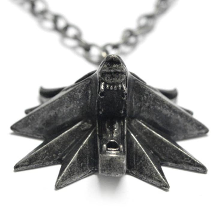 The Witcher 3 Wolf Medallion Necklace Fastness Anti Scratch Viking Head Pendant for Gifts Daily Collocation