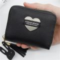 New Ladies Women Cute  Zipper Purse PU Leather Wallets Mini Women's Wallet Card Holder Small Bag Coin Pouch Pocket New Style Clutch With Bear Tassel Soft Sequined Lady Short Purses Female Hand Clutch Handbag for Gifts - Multicolor. 