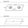 HANCO Tempered Glass Hob with Brass Burners (Model 607) - Auto Ignition Stove - Gas Type NG and LPG. 