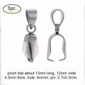 5pc to 20Pc 304 Stainless Steel Pendant Clips Pinch Bail Clasps Buckle Charm Necklace Hook Connector For DIY Jewelry Making. 