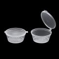 Quick.4U Slime Disposable Small Plastic Sauce Cups, mini sauce box ,Food Storage Containers Clear Boxes + Lids (Available in Pack of 12, 25, 50, 100 and 30ML[1oz] to 60ML[2oz]). 