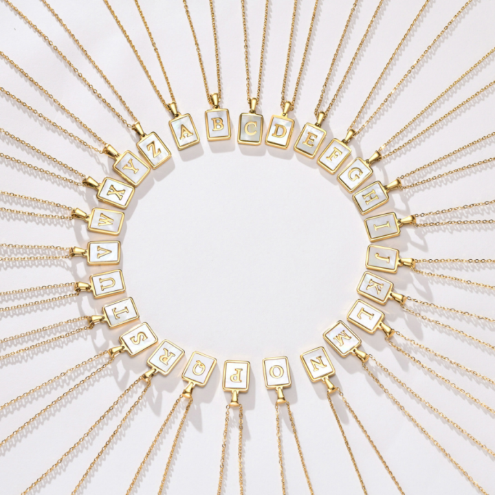 18K%20Gold%20Stainless%20Steel%20Alphabet%20Letters%20A-Z%20Initial%20Necklace%20For%20Women%20White%20Rectangle%20Shell%20Alphabet%20Pendant%20Necklace%20-%20Image%204