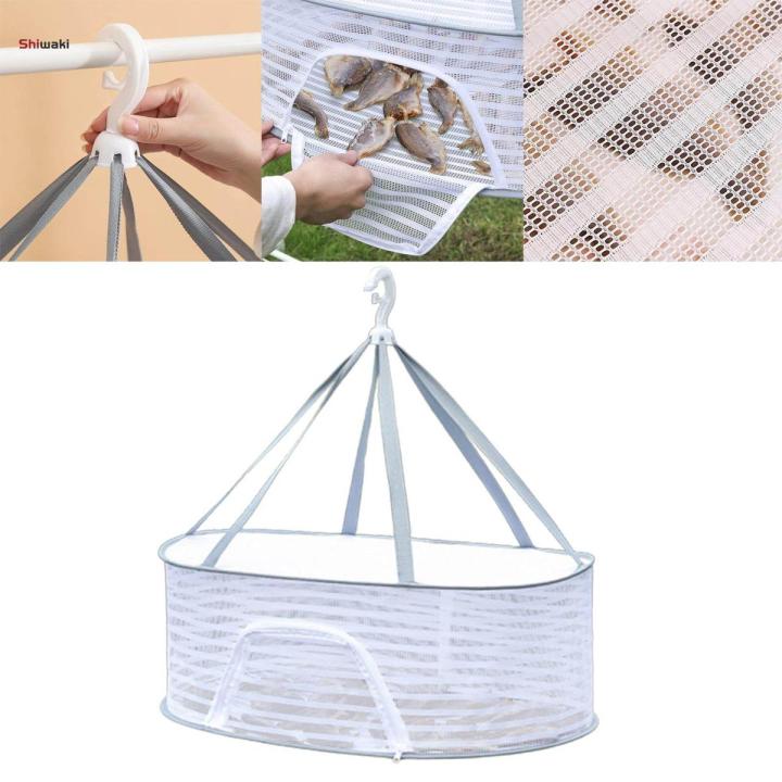 Hanging Drying Netting Dry Basket Indoor Outdoor Collapsible Clothes Dry Rack Multi Use Fish Net Drying Rack for Fruits Vegetables Underwear