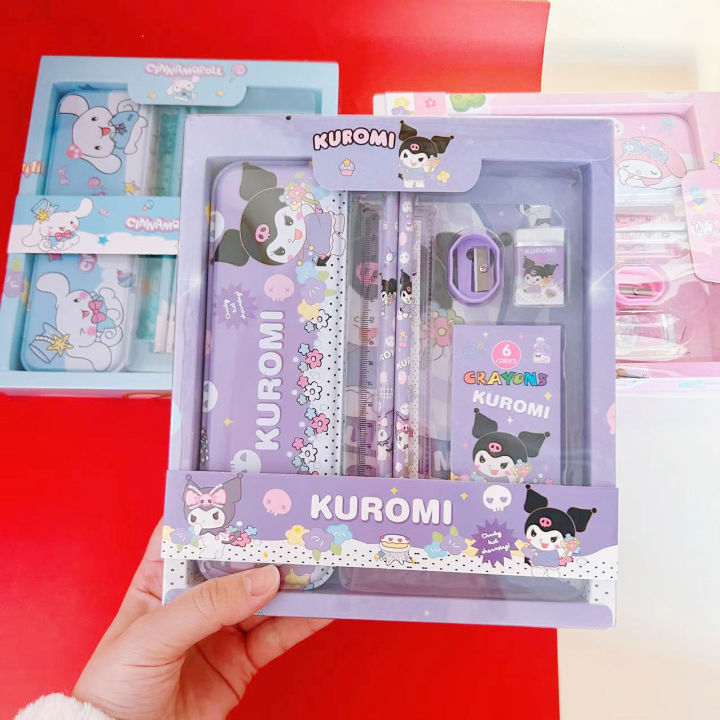 Sanrio stationery set high-looking Kuromi stationery box crayon pencil set children's gift