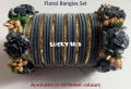 Floral Bangles Set ( including 2 Floral Bangles and 24 Velvet and Golden Glass Bangles ) / Artificial Flower Bangles Set / Floral Gajra Set for girls and women in different colours and Standard Size ( Sawa Do. 
