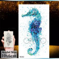 Seahorse Temporary Watercolor Tattoo for Children and Women. 