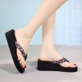 【FOOT SOFA】Women Ladies Fashion Summer Flowers Bohemian Style Slippers Beach Sandals Shoes. 