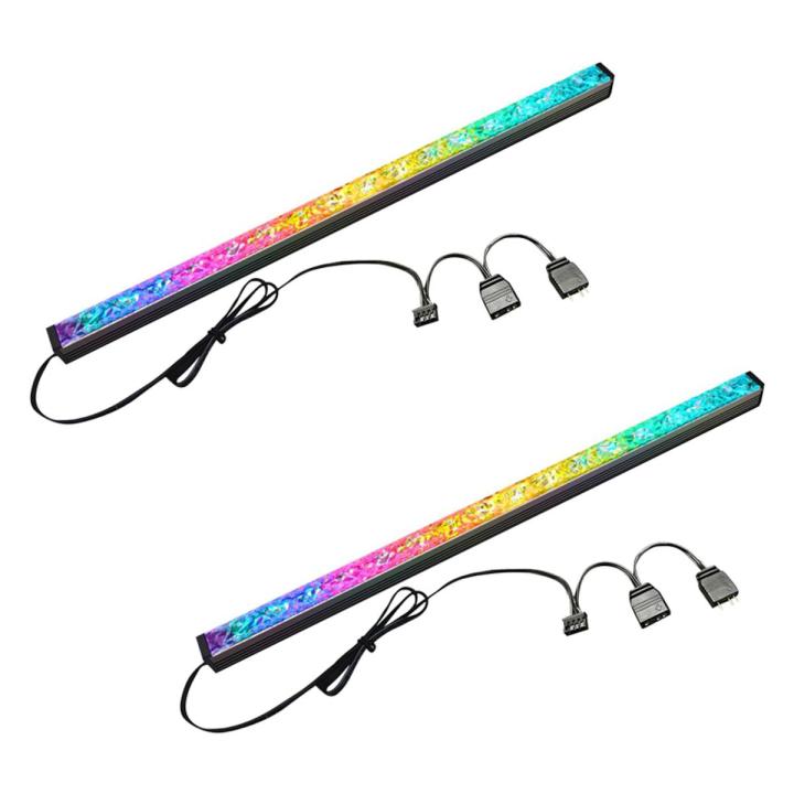 COOLMOON 2X Computer RGB Color Light Strip 5V/3PIN Aluminum Chassis Light with Magnetic Multicolor RGB LED Lamp