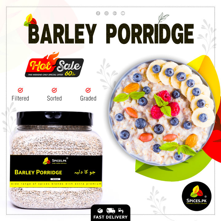Premium Organic Barley Porridge (Jau ka Daliya) 780g – 100% Natural Crushed Barley – High-Fiber Whole Grain for Nutritious Meals