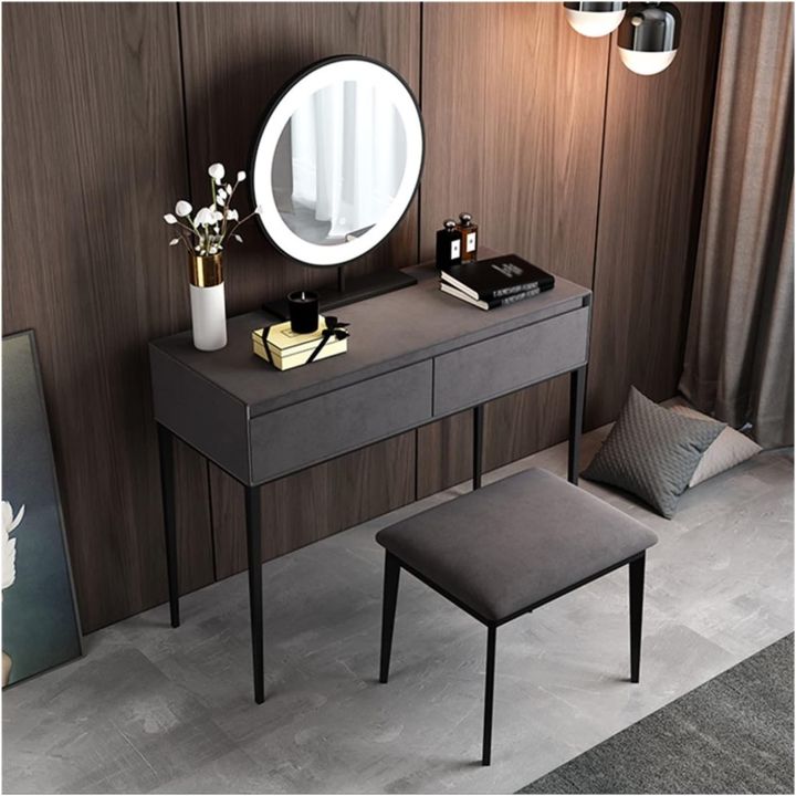 Multifunctional%20Dressing%20Table%20-%20A%20Makeup%20Table%20with%20Simple%20Storage%20Cabinet,%20Integrated%20Small%20Dressing%20Table%20with%20Ordinary%20Mirror,%20and%20Tufted%20Stool%20for%20a%20Dynamic%20Wooden%20Dressing%20Experience%20-%20Image%206