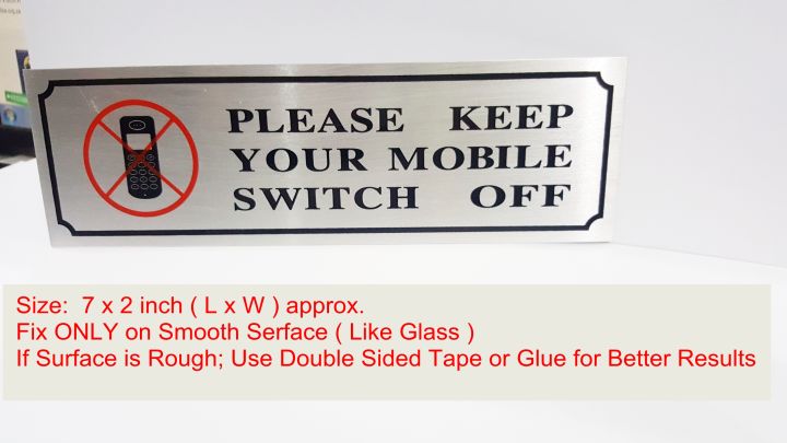 (1 or 2 Piece) PLEASE KEEP YOUR MOBILE SWITCH OFF Name Plate - Imported ...