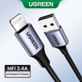 [Apple MFi Certified]Ugreen USB Lightning Cable Apple Data Charge Cable for iPhone 16 Min 15 Pro Max X XR Fast Charging 2.4A USB Data Cable Phone Charger Cable. 